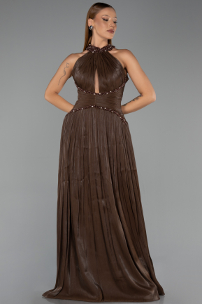 Abendkleid Lang Chiffon Braun ABU6437