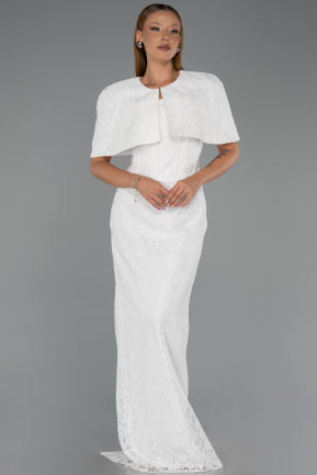Standesamtkleid Lang Spitze Weiß ABU6438