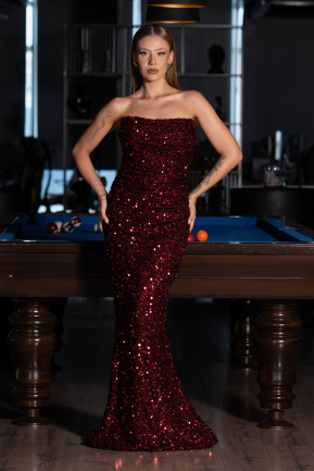 Abendkleid Lang Weinrot ABU6439