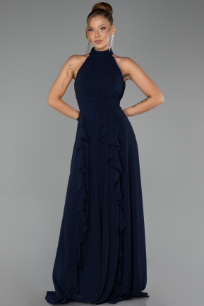 Abschlusskleid Lang Chiffon Marineblau ABU6506