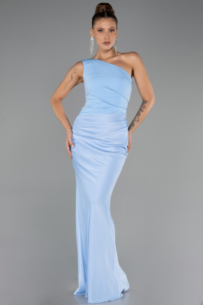 Abschlusskleid Lang Satin Eisblau ABU6331