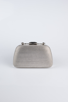 Abendtasche Gemustert Platin SH839