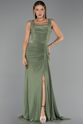 Abendkleid Lang Öl Grün ABU6552