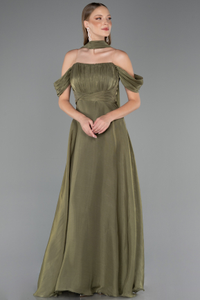 Abendkleid Lang Chiffon Khaki ABU6563
