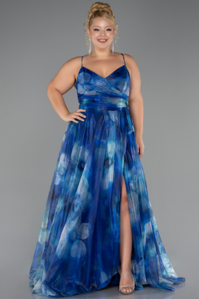 Abschlusskleid In Übergröße Lang Sächsischblau ABU6586