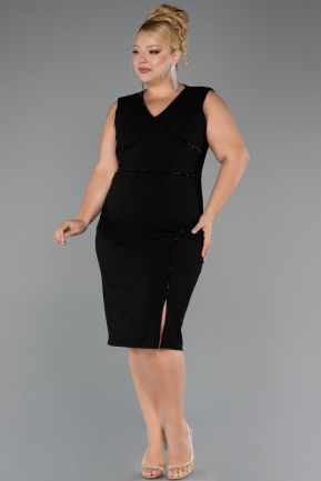 Partykleid in Übergröße Midi Schwarz ABK2690