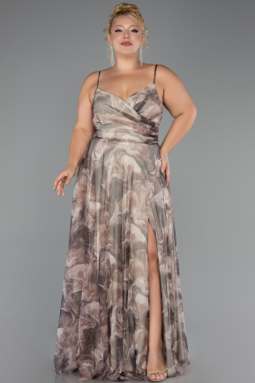 Abschlusskleid In Übergröße Lang Nerzbraun ABU6558