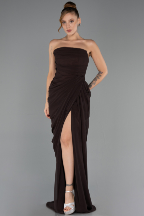 Abendkleid Lang Chiffon Braun ABU6589