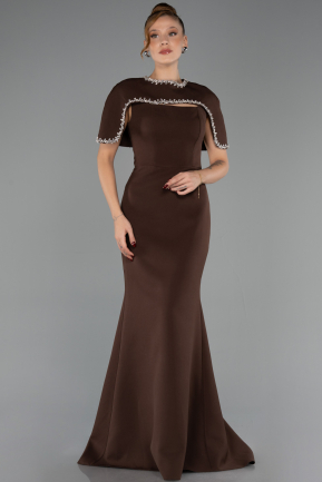 Abendkleid im Meerjungfrau-Stil Lang Braun ABU6591
