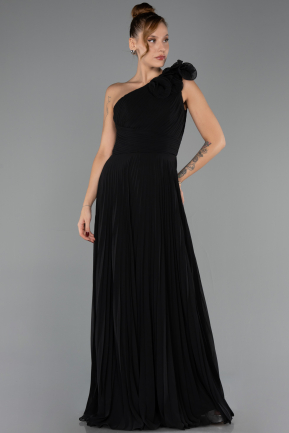 Abendkleid Lang Chiffon Schwarz ABU6593