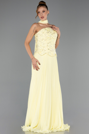 Abendkleid Lang Chiffon Gelb ABU6436