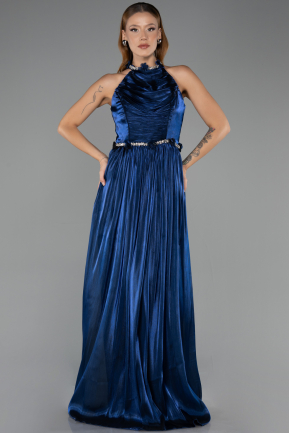 Abschlusskleid Lang Chiffon Marineblau ABU6614