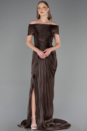 Abschlusskleid Lang Chiffon Braun ABU6581