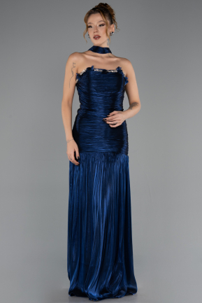 Abschlusskleid Lang Chiffon Marineblau ABU6643