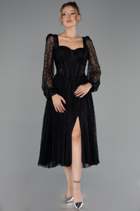 Partykleid Midi Spitze Schwarz ABK2703
