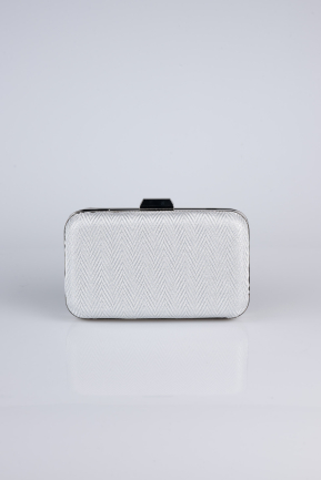 Abendtasche Gemustert Silber SH802