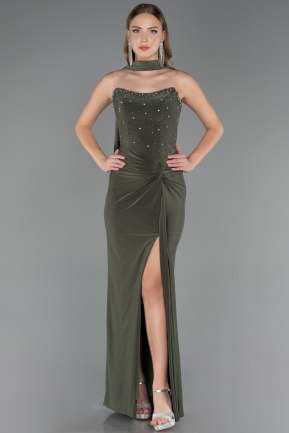 Abschlusskleid Lang Khaki ABU6657