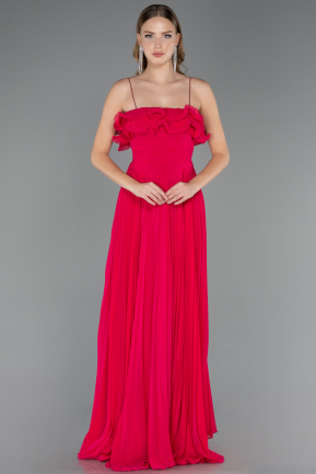 Abschlusskleid Lang Chiffon Fuchsie ABU4866