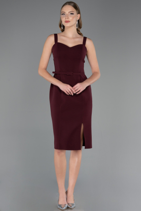 Abendkleid Midi Weinrot ABK2688