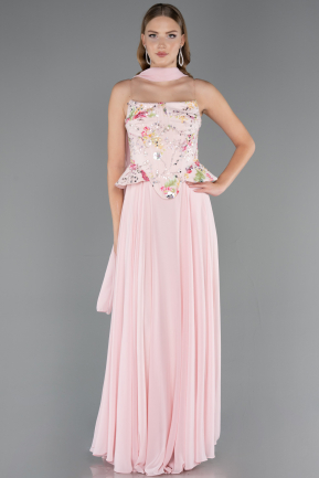 Abendkleid Lang Chiffon Puder ABU6665