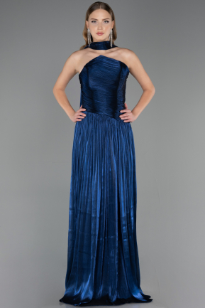 Abschlusskleid Lang Chiffon Marineblau ABU6666
