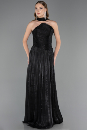 Abschlusskleid Lang Chiffon Schwarz ABU6666