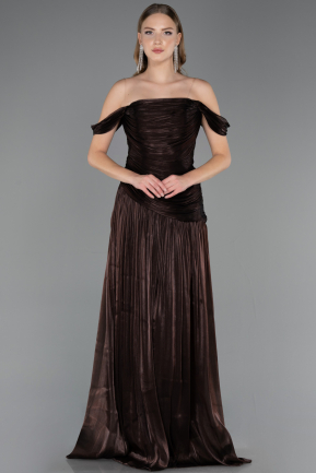 Abschlusskleid Lang Chiffon Braun ABU6674