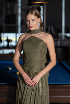 Abschlusskleid Lang Chiffon Khaki ABU6666