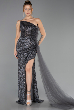 Abendkleid Lang Anthrazit ABU4772