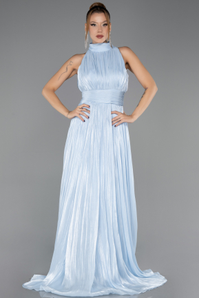 Abschlusskleid Lang Chiffon Eisblau ABU6706