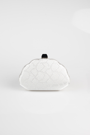 Abendtasche Gemustert Silber V513
