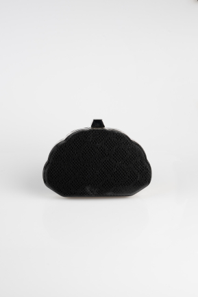 Abendtasche Gemustert Schwarz V513