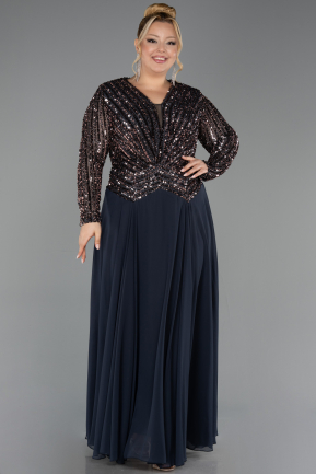Abendkleid in Übergröße Lang Chiffon Anthrazit ABU6727