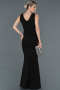 Abendkleid Lang Schwarz-Silber ABU1190