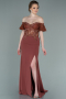 Abendkleid Lang Spitze Zimtfarben ABU2261