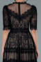 Abendkleid Midi Spitze Schwarz ABK1388