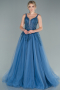 Designer Abendkleid Lang Indigo ABU2090