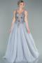 Designer Abendkleid Lang Grau ABU2091