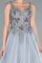 Designer Abendkleid Lang Grau ABU2091