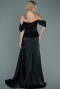 Abendkleid Lang Satin Schwarz ABU2661