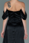 Abendkleid Lang Satin Schwarz ABU2661