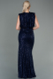 Abendkleid Lang Schuppig Marineblau ABU2752