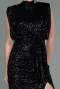 Abendkleid Lang Schuppig Schwarz ABU2752