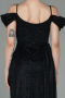 Abendkleid Lang Schwarz-Silber ABU2835