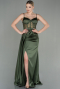 Abendkleid Lang Satin Khaki ABU2130