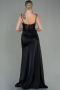 Abendkleid Lang Satin Schwarz ABU2130