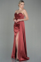 Abschlusskleid Lang Satin Zimtfarben ABU2965