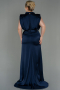 Kleider in Großen Größen Lang Satin Marineblau ABU2969