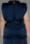 Kleider in Großen Größen Lang Satin Marineblau ABU2969