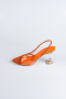Orange Party-Schuhe Steinbesetzt MJ1057